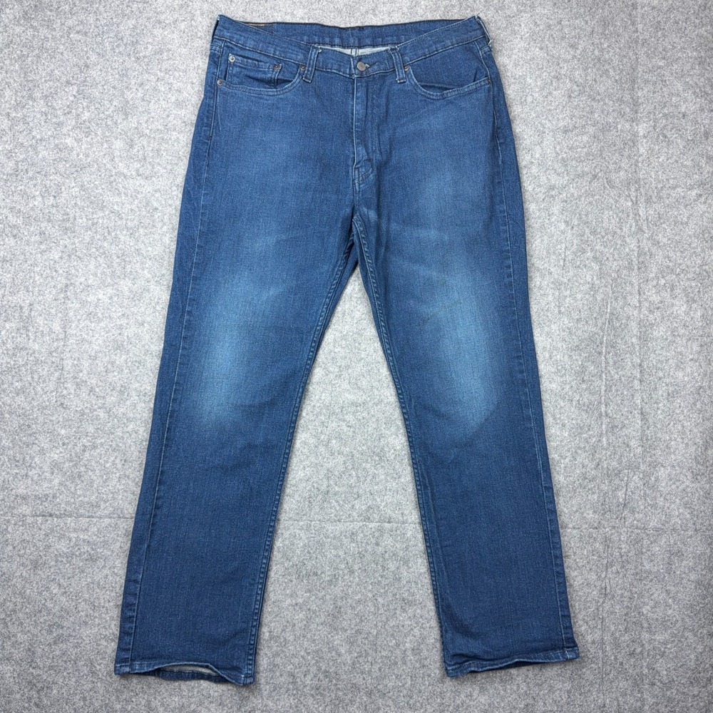 Levi's Jeans Mens 36x32 Blue 514‎ Slim Straight Dark Wash Stretch Cotton Denim